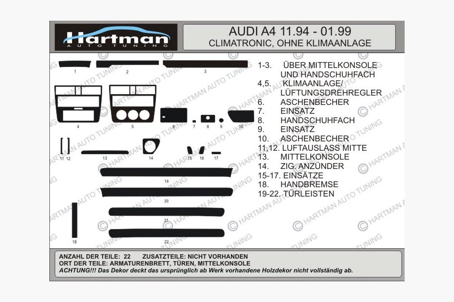 Audi A4 B5 1994–2001 Innenraum Tuning (Hartman) Image