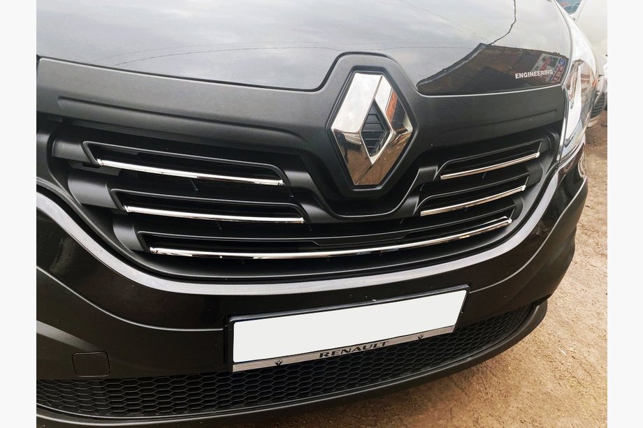 Renault Trafic 2015- Chrom Kühlergrill Abdeckung 2015-2019 (5 Stück, Edelstahl) OmsaLine - Italienischer Edelstahl Image