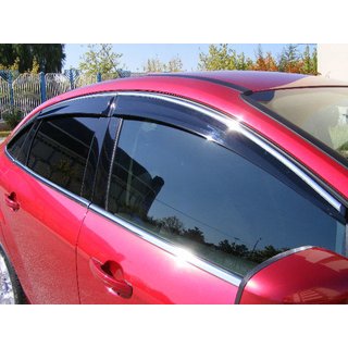 Windabweiser mit Chromleiste (4 Stk, Niken) Honda Civic Sedan X 2016-2021 Foto 1