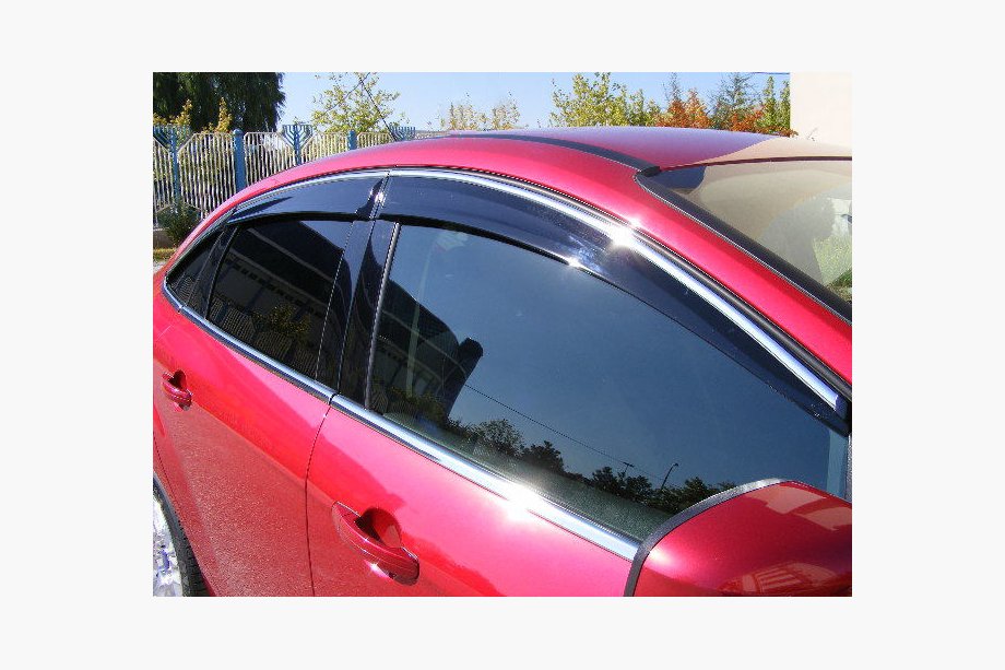 Honda Civic Sedan VIII 2006-2011 Windabweiser mit Chromleiste (4 Stk, Niken) Image