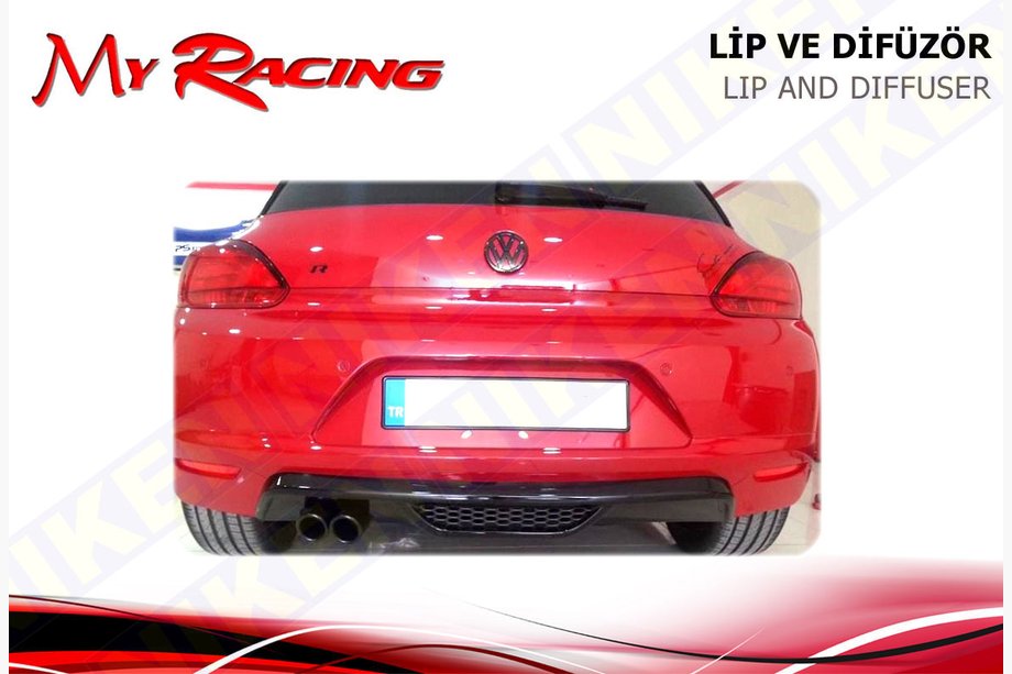 Volkswagen Scirocco 2008-2017 Heckdiffusor Aufsatz (ABS, Schwarz) Image