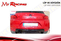 Volkswagen Scirocco 2008-2017 Heckdiffusor Aufsatz (ABS, Schwarz) Foto 1