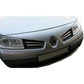 Chrom Kühlergrill Blenden (Modell 2006↗, 4 Stk, Edelstahl) Renault Megane II 2004-2009 Foto 1
