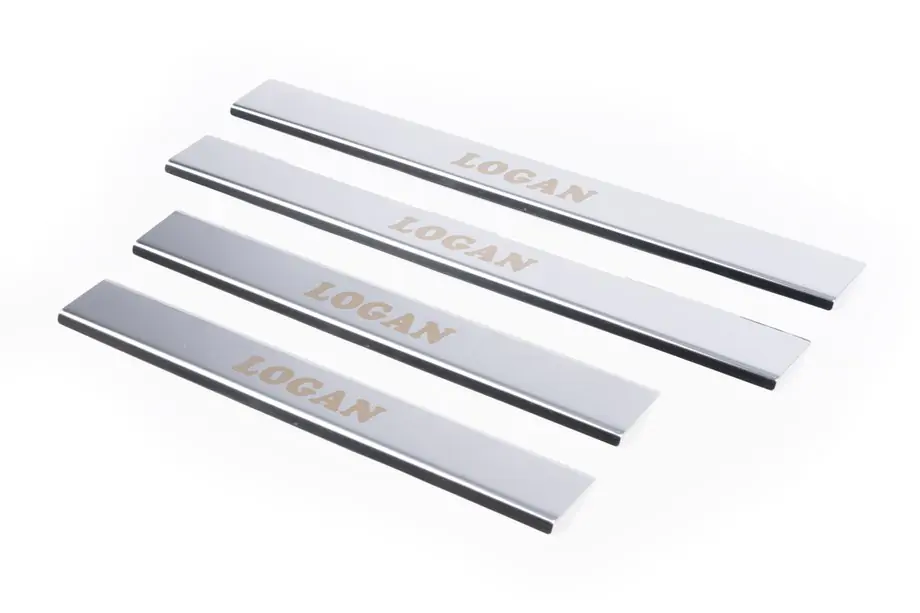 Renault Logan II 2013-2022 Einstiegsleisten Carmos V1 (4 Stk, Edelstahl) Image