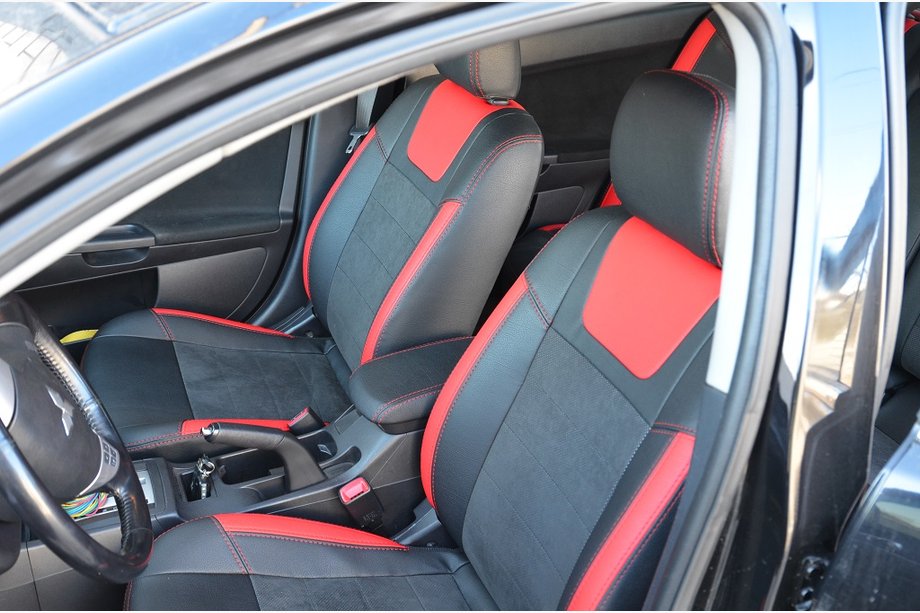 Mitsubishi Lancer X 2008- Autositzbezüge SoyuzAuto Leder-Optik Image