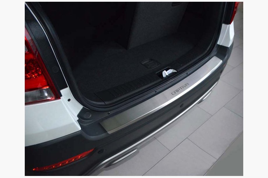 Chevrolet Captiva 2006-2019 Heckstoßstangenschutz mit Kante NataNika (2011+, Edelstahl) Image