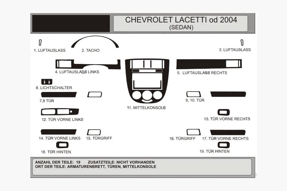 Chevrolet Lacetti 2003-2024 Armaturenbrett Abdeckung Sedan (Hartman) Image