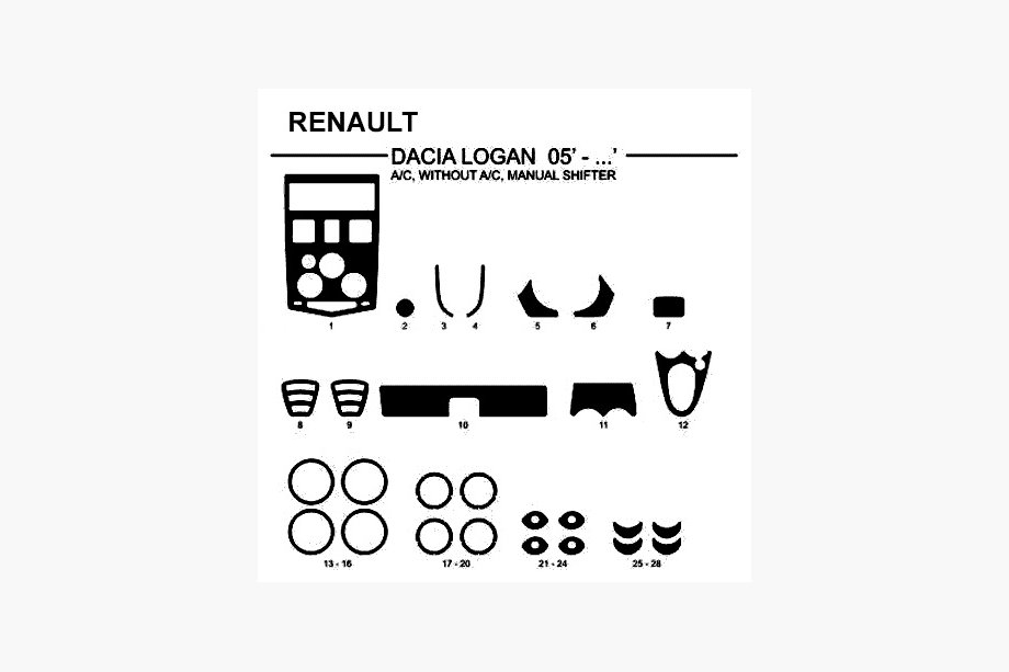 Renault Logan I 2005-2008 Innenraum Zierleisten (Hartman, Deutschland) Image