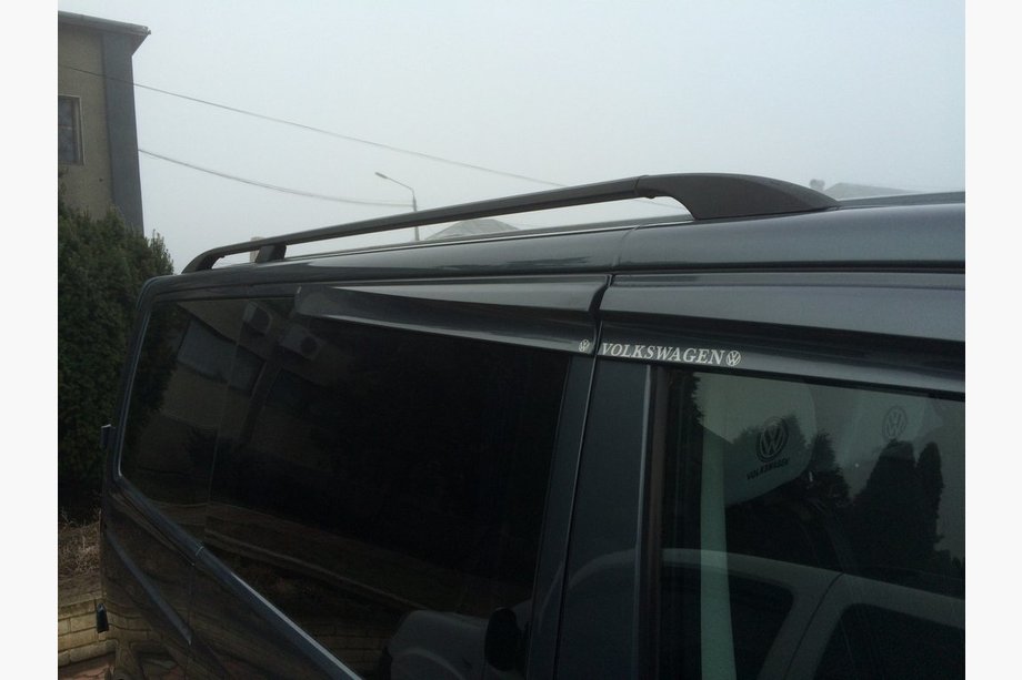Volkswagen T5 Caravelle 2004-2010 Dachreling Schwarz Lange Basis, Kunststofffüße Foto 3