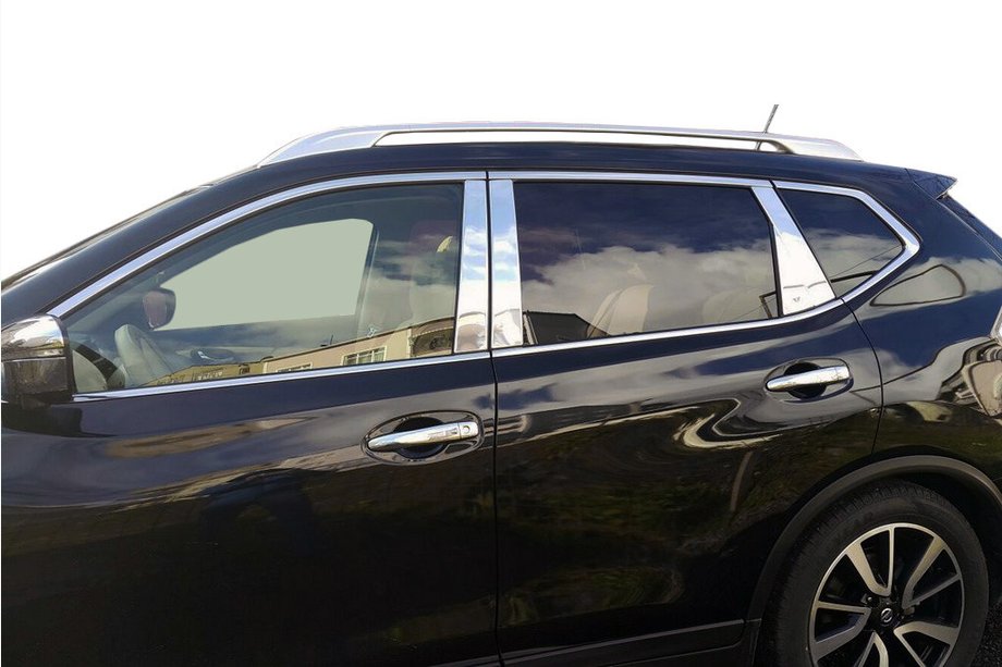 Nissan X-trail T32/Rogue 2014-2021 Chrom Säulenabdeckungen (Edelstahl) Image