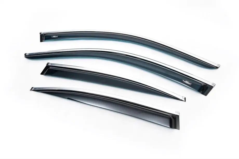 BMW 5 Series E60/E61 2003-2010 Windabweiser mit Chromleisten SD (4 Stk, HIC) Image
