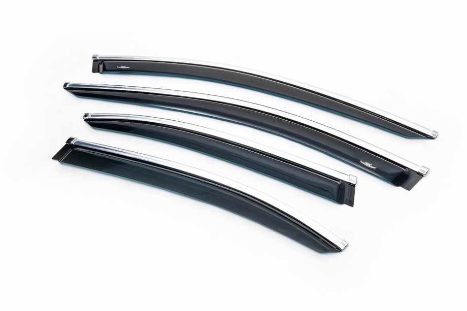 Mercedes E-class W213 2016-2023 Windabweiser mit Chromleisten SD (4 Stk, HIC) Image