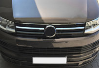 Volkswagen T6 2015-2024 Grill Blenden oben 2015-2019 (2 Stk, Edelstahl) OmsaLine - Italienischer Edelstahl Foto 1