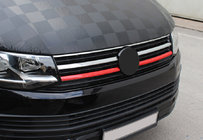 Volkswagen T6 2015-2024 Chrom Grill Einsätze unten 2015-2019 (2 Stk, rot) Foto 1