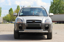 Hyundai Tucson JM 2004- Frontschutzbügel ST014 (Edelstahl) Foto 2