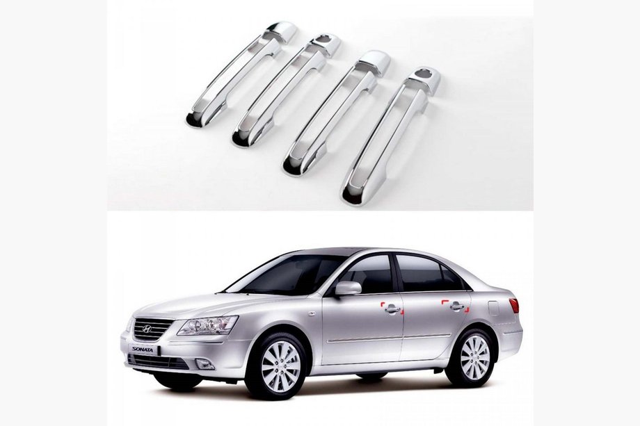 Hyundai Sonata NF 2004-2009 Chrom Türgriffblenden (2004-2008, 4 Stk, Kunststoff) Foto 2
