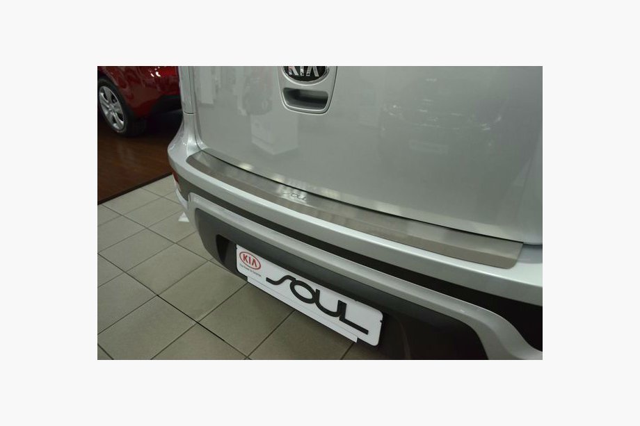 Kia Soul I 2008-2013 Heckstoßstangenschutz mit Kante Natanika (Edelstahl) Image