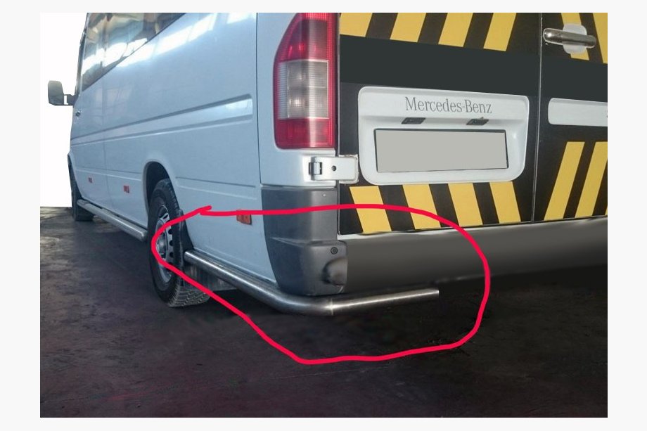 Mercedes Sprinter W901/902/903/904/905 1995–2006 Hintere Eckschutzrohre AK-SO (Edelstahl) Image