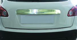 Nissan Qashqai 2007-2010 Chromleiste über dem Kennzeichen (Edelstahl) Ohne Taste, Carmos - Türkischer Stahl Foto 2