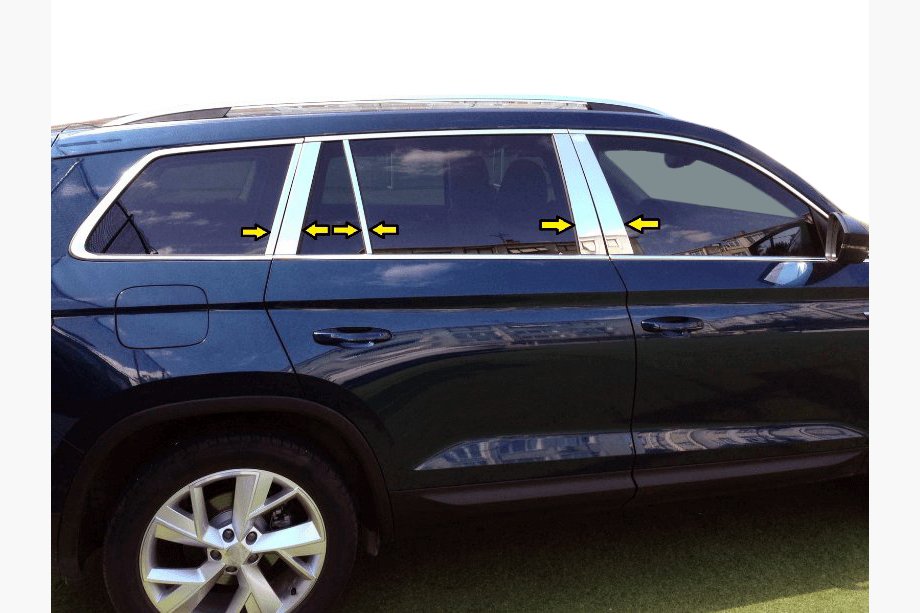 Skoda Kodiaq 2016-2023 Edelstahl Türsäulen Zierleisten Image