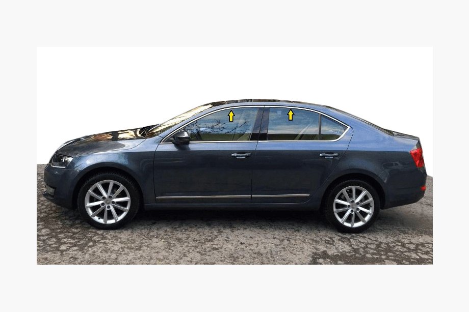 Skoda Octavia III A7 2013-2019 Fensterleisten oben Edelstahl (4 Stk) Image