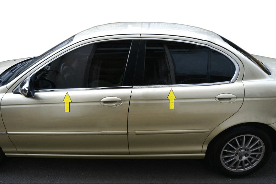 Jaguar X-Type 2001-2009 Fensterzierleisten unten Edelstahl Image