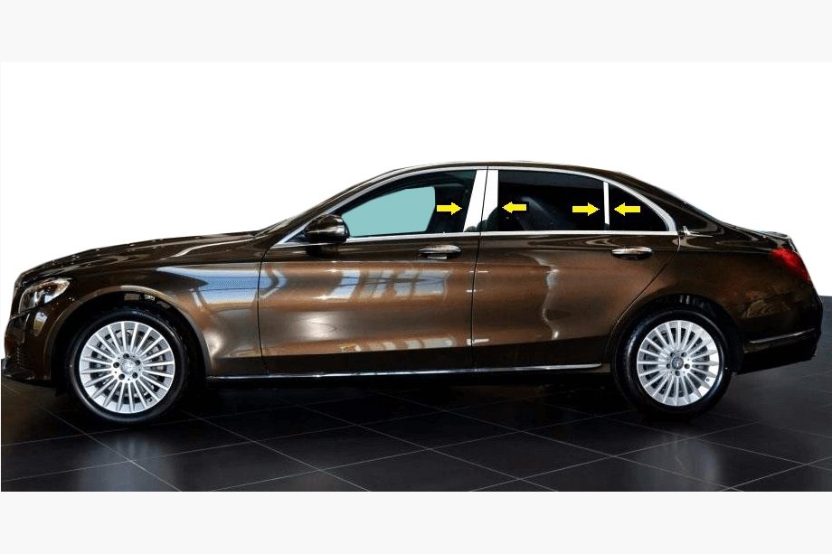 Mercedes C-class W205 2014-2021 Edelstahl Türsäulen Zierleisten Image