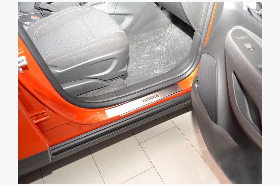 Opel Mokka 2012-2021 Einstiegsleisten Abdeckungen Nataniko (4 Stk., Edelstahl) Standard - Lohmann Band, 0,5 mm Image