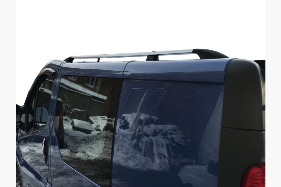 Opel Vivaro 2001–2015 Dachreling Chrom (Kunststofffuesse) Kurz, Kunststoff-Fuesse Image