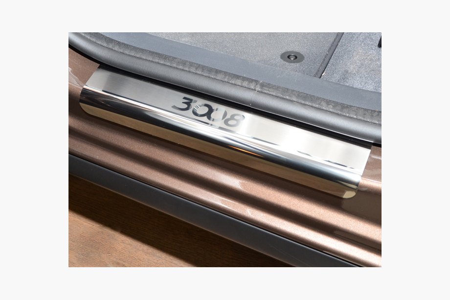 Peugeot 3008 2008-2016 Einstiegsleisten Abdeckungen Nataniko (4 Stk., Edelstahl) Premium - 3M Klebeband, 0.8 mm Image