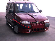 Peugeot Partner 1996-2008 Frontstoßstange Aufsatz Fangs (grundiert zum Lackieren) Foto 1