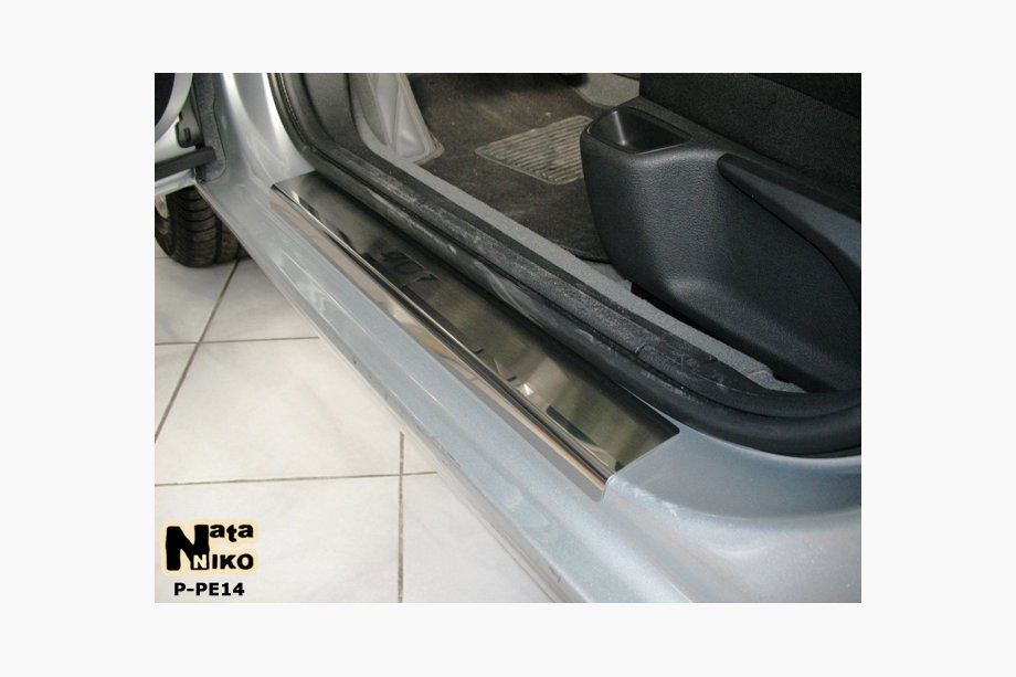 Peugeot 407 2004-2011 Einstiegsleisten Abdeckungen Nataniko (4 Stk., Edelstahl) Standard - Lohmann Band, 0,5 mm Image