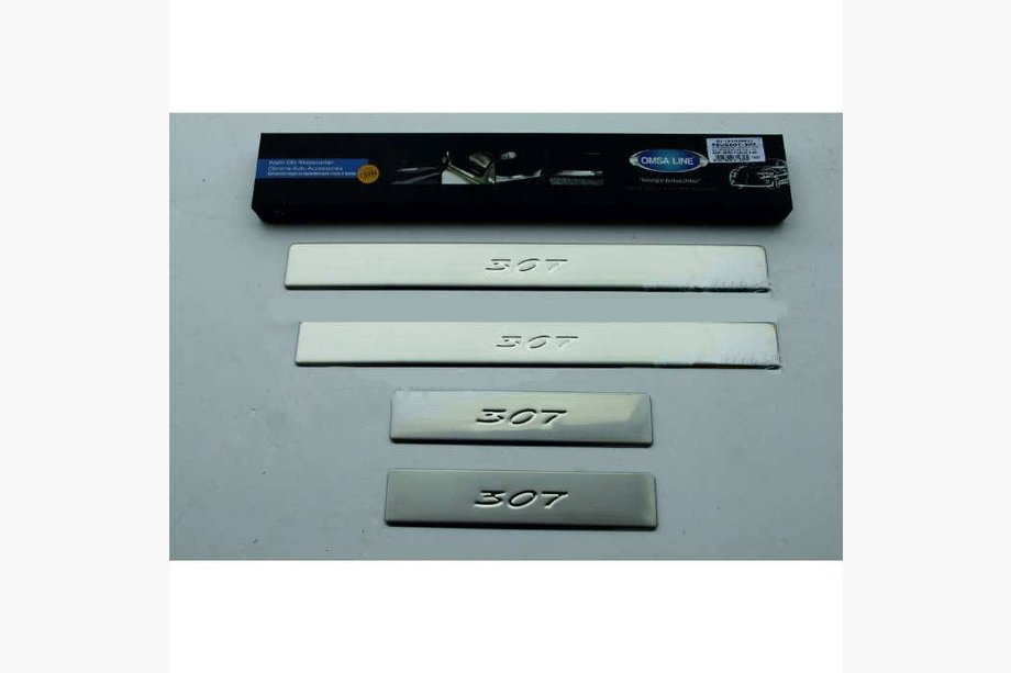 Peugeot 307 2001-2008 Einstiegsleisten Abdeckungen (Omsa, 4 Stk., Edelstahl) Image