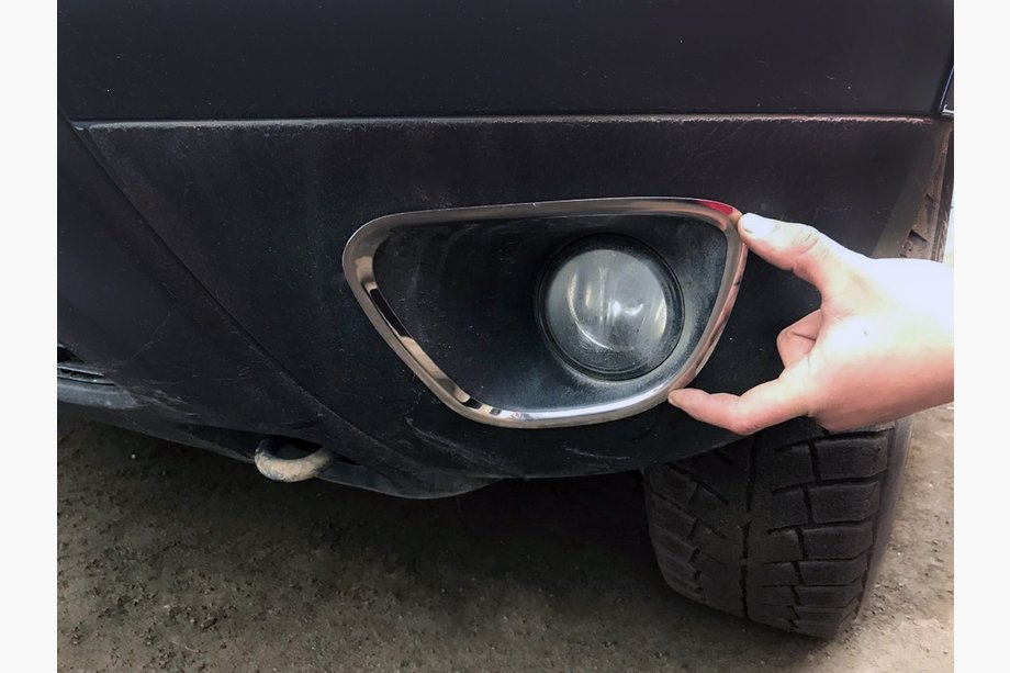 Renault Duster 2008–2017 Abdeckungen für Nebelscheinwerfer 2008-2013 (2 Stk., Edelstahl) Foto 1