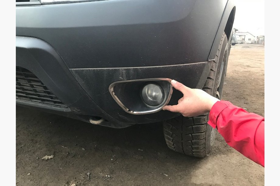 Renault Duster 2008–2017 Abdeckungen für Nebelscheinwerfer 2008-2013 (2 Stk., Edelstahl) Foto 2