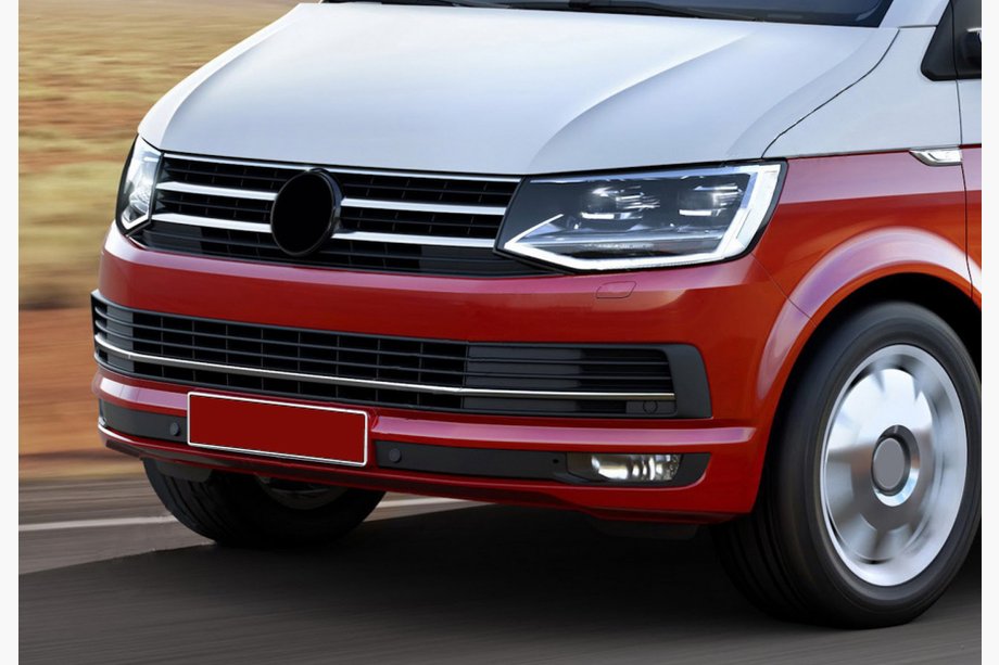 Volkswagen T6 2015-2024 SALE! Kühlergrill Blenden für Stoßstange 2015-2019 (3 Stk, Edelstahl) Image