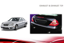 Mercedes E-class W211 2002-2009 Auspuffblenden V2 (2 Stk) Foto 4