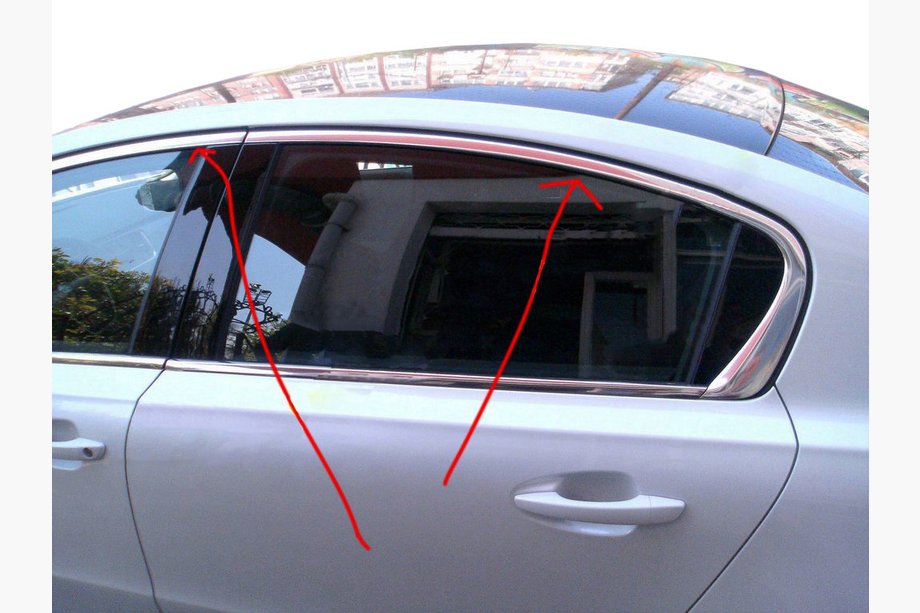 Peugeot 508 2010-2018 Obere Fensterleisten Edelstahl (Sedan) Image