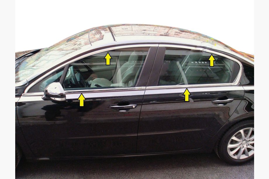 Peugeot 508 2010-2018 Komplette Fensterrahmen Abdeckung (Sedan, Edelstahl) Image