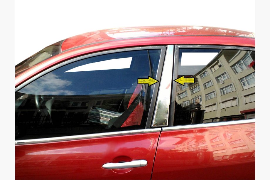 Renault Megane II 2004-2009 Edelstahl Säulenabdeckungen (2 Stk) Image