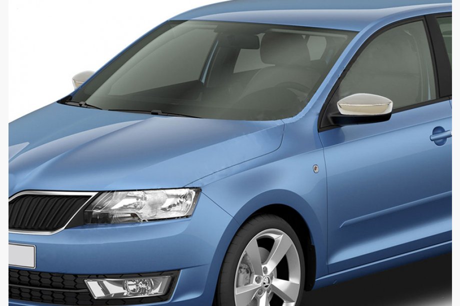 Skoda Rapid 2012-2019 Spiegelabdeckungen ohne Blinker-Aussparung (2 Stk., Edelstahl) Image