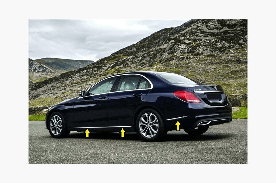 Mercedes C-class W205 2014-2021 Zierleistenabdeckungen V1 Edelstahl Image