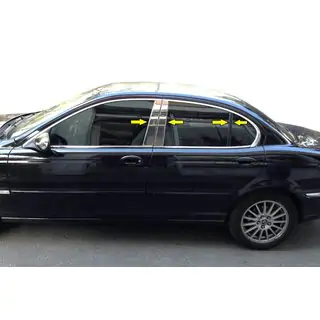 Edelstahl Säulenabdeckungen Jaguar X-Type 2001-2009 Foto 1