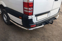 Mercedes Sprinter W906 2006–2018 Seitliche Rohre hinter dem Hinterrad, eckig (2 Stk, Edelstahl) Langversion Foto 1