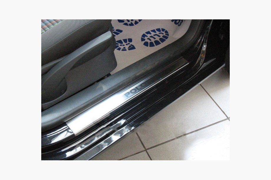 Volkswagen Polo 2001-2009 Einstiegsleisten Abdeckungen Nataniko (4 Stk., Edelstahl) Premium - 3M Klebeband, 0.8 mm Image