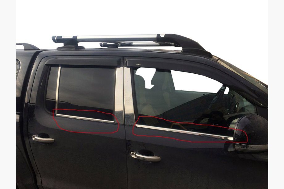Volkswagen Amarok 2010-2022 Fensterzierleisten Edelstahl (4 Streifen) Carmos - Türkischer Edelstahl Image