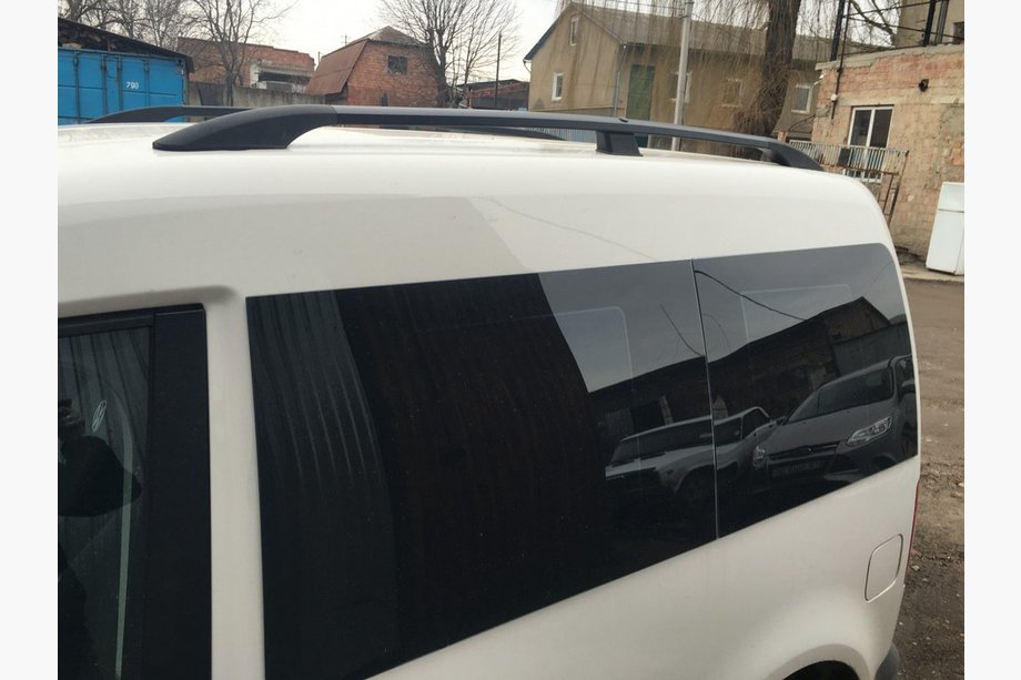 Volkswagen Caddy 2015-2020 Dachreling Schwarz Maxi Basis, Kunststofffüße Foto 6