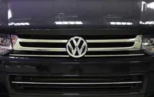 Volkswagen T5 2010-2015 Chrom Kühlergrill Blenden (Omsa, 4 Stk, Edelstahl) Foto 1