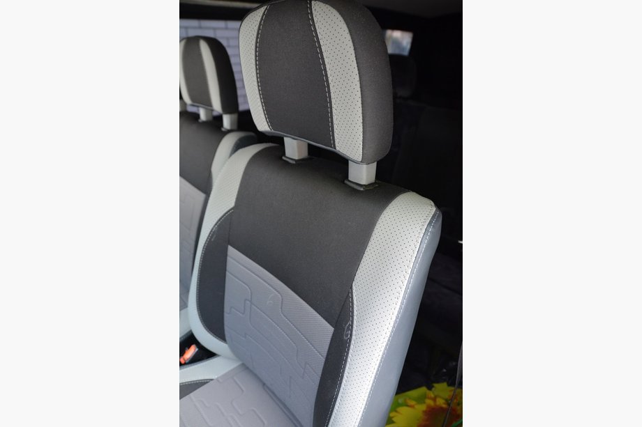 Volkswagen T4 Caravelle/Multivan 1990–2003 Autositzbezüge (Kunstleder↗Stoff, Premium) Kompletter Innenraum Foto 3