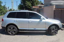 Volkswagen Touareg 2002–2010 Dachreling Chrom (Kunststofffuesse) Metallfuß Foto 4